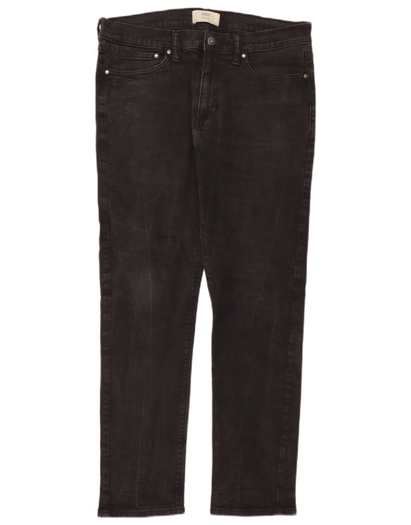 Blugi slim pentru bărbați Marks & Spencer W34 L31 bumbac negru