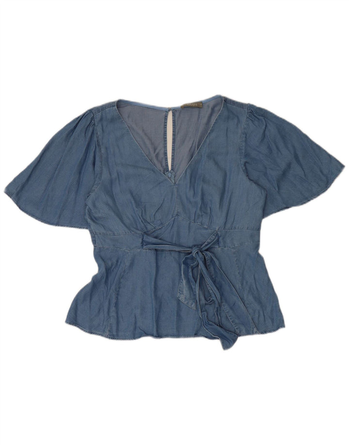Bluză Oasis pentru femei UK 14 Medium Blue Lyocell