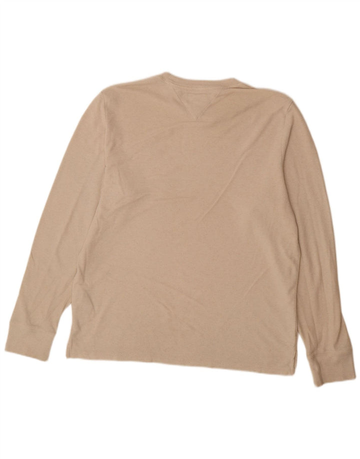 Top pentru bărbați Tommy Hilfiger cu mânecă lungă mare, bej, bumbac