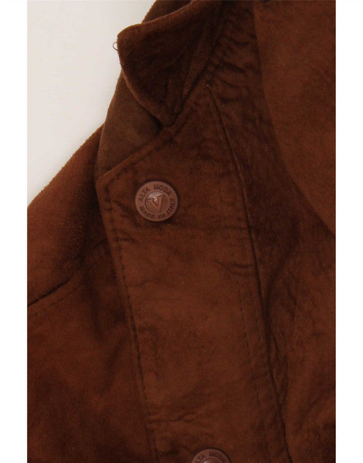 Alta Moda pentru bărbați Bomber Suede Jacket UK 42 XL Maro