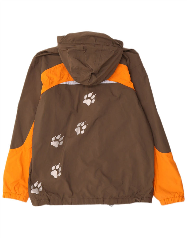 Jack Wolfskin Jachetă de ploaie cu glugă pentru băieți 13-14 ani, maro, color block
