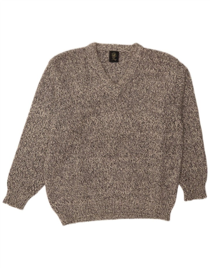Pulover cu decolteu în V Fay pentru bărbați, 2XL, lână gri pete