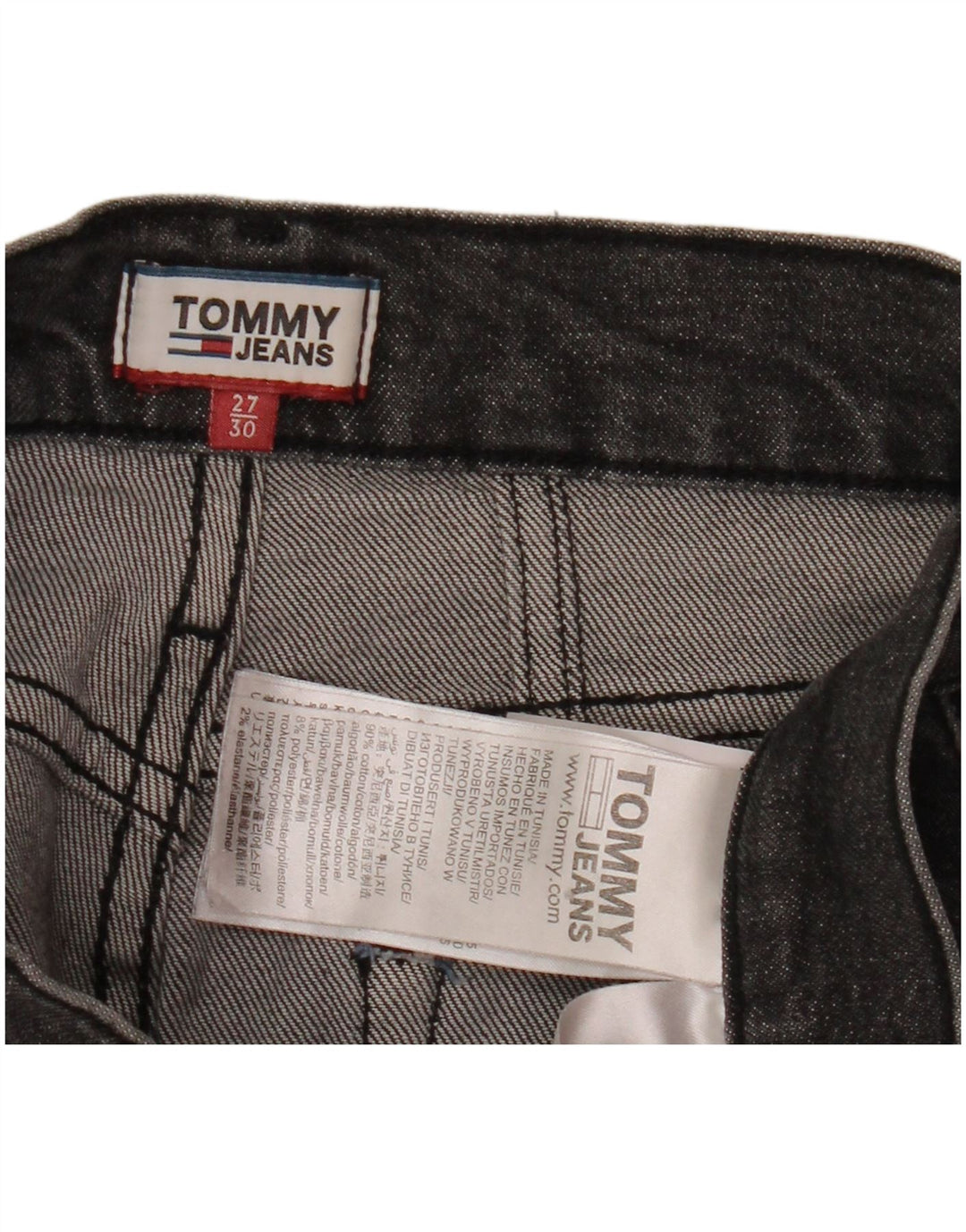 Blugi conici pentru femei Tommy Hilfiger W27 L26 bumbac negru