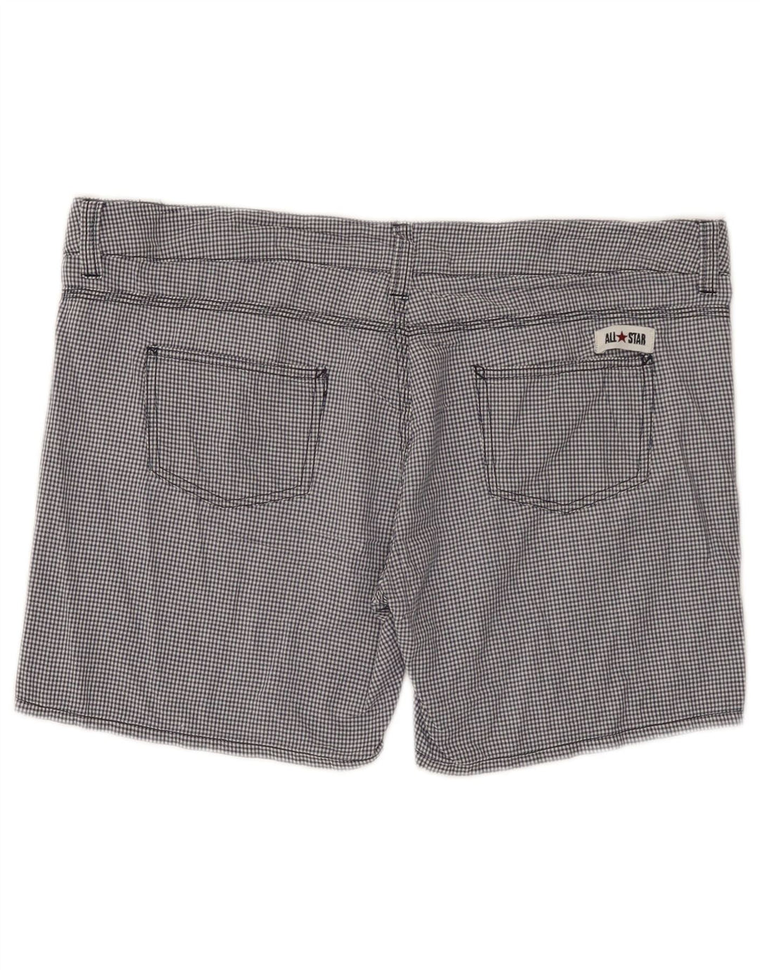 Pantaloni scurți casual Converse pentru femei, mari W34, din bumbac vichy, albastru bleumarin