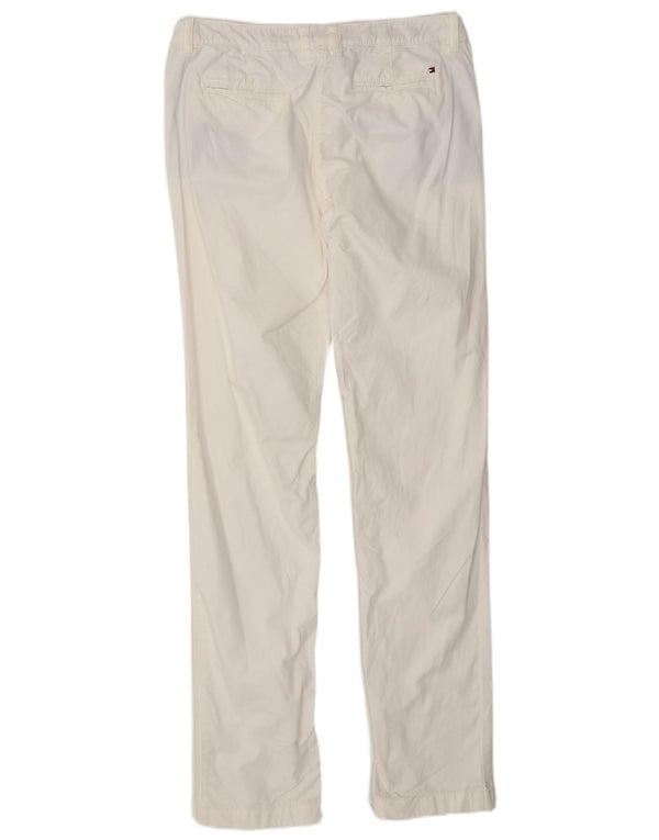 Pantaloni chino drepți pentru femei Tommy Hilfiger US 8 Medium W30 L33 Alb