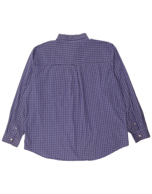 Cămașă pentru bărbați Chaps Easy Care 2XL, bumbac vichy albastru