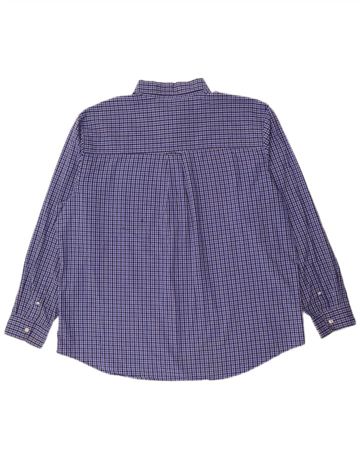 Cămașă pentru bărbați Chaps Easy Care 2XL, bumbac vichy albastru