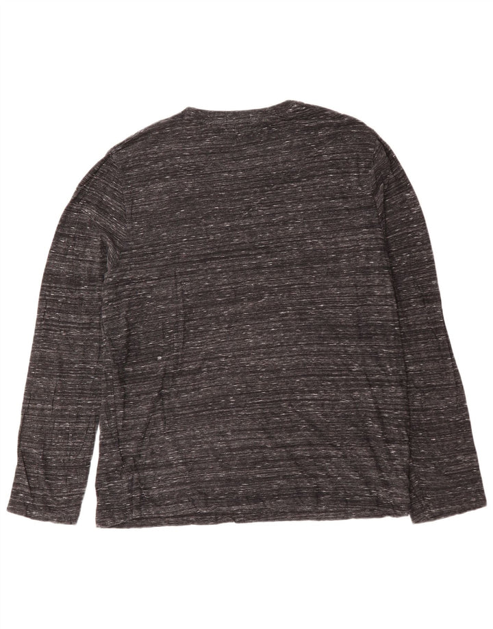 SUPERDRY Top pentru bărbați cu mânecă lungă 3XL, bumbac cu pete gri