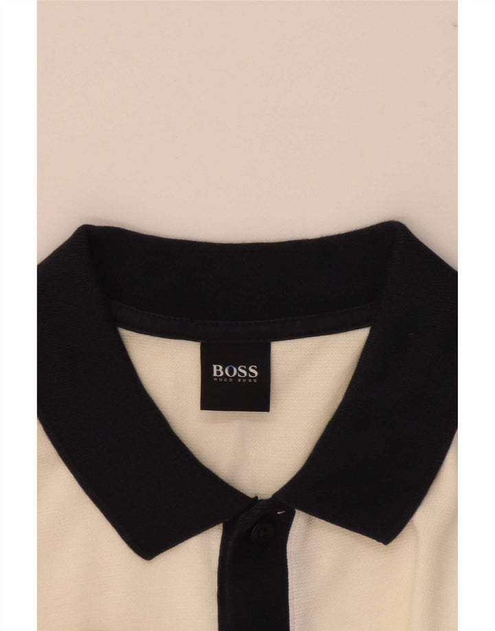 Tricou polo Hugo Boss pentru bărbați, alb, color block