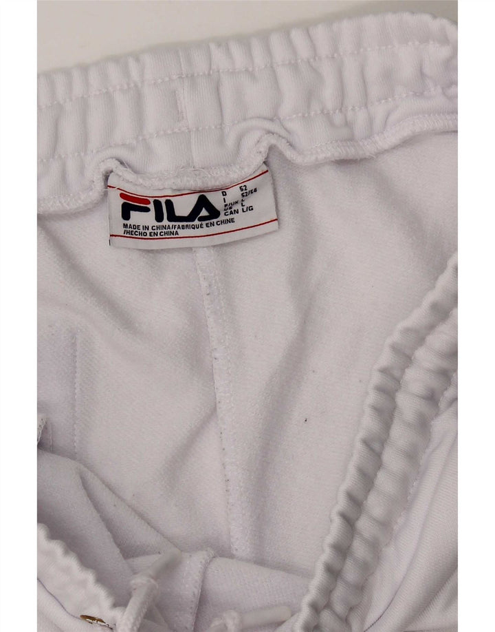 Pantaloni scurți sport Fila pentru bărbați, mari, alb, din poliester