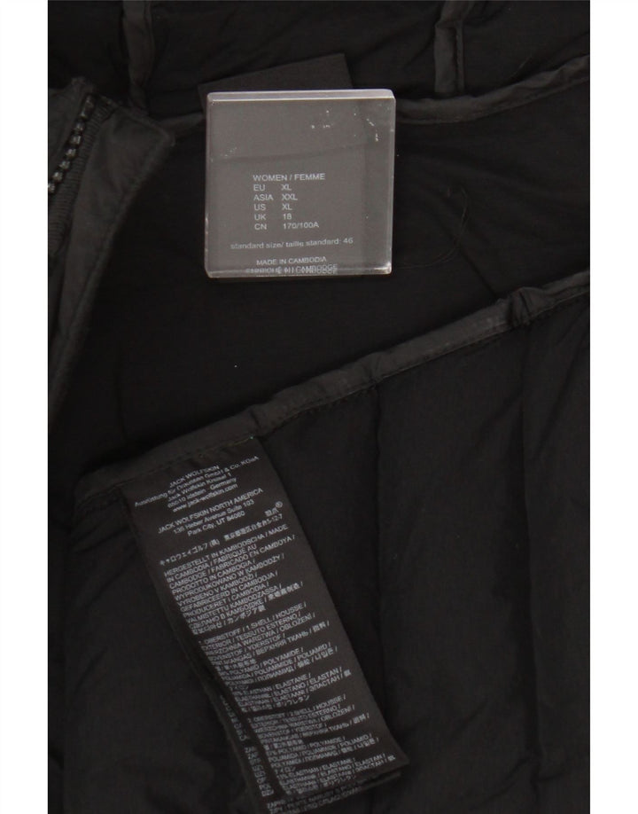 Jack Wolfskin Jachetă căptușită cu glugă pentru femei UK 18 XL Poliamidă neagră