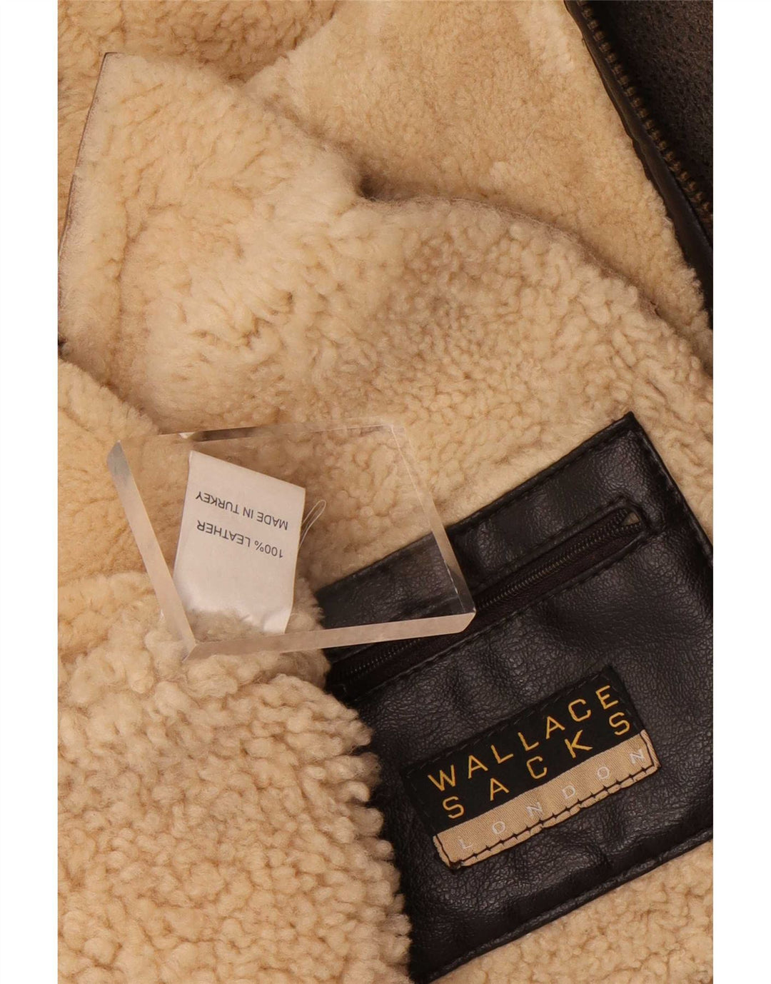 Jachetă din shearling pentru bărbați Wallace Sacks UK 40, mare, gri din piele