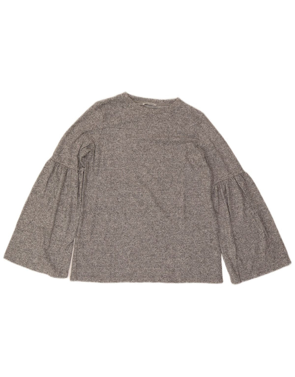 Bluză cu mânecă lungă Trafaluc pentru femei Zara UK 14 Medium Gri Pete