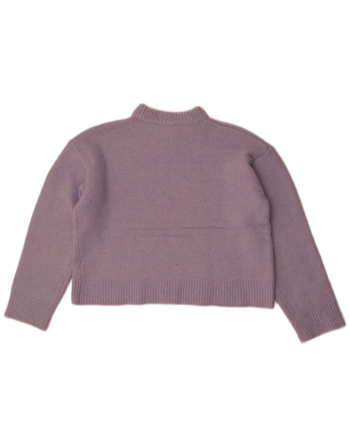 Pulover pentru femei Zara Crop Crew Gate UK 14 Poliester violet mediu