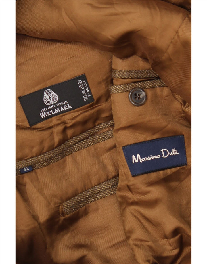 Blazer Massimo Dutti pentru bărbați, cu 3 nasturi, mărimea 42, mare, bej, în oase