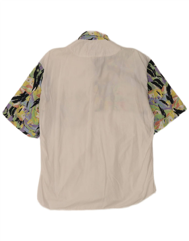 Cămașă cu mânecă scurtă pentru bărbați Le Frog Mărimea 39 40 Medium White Colorblock
