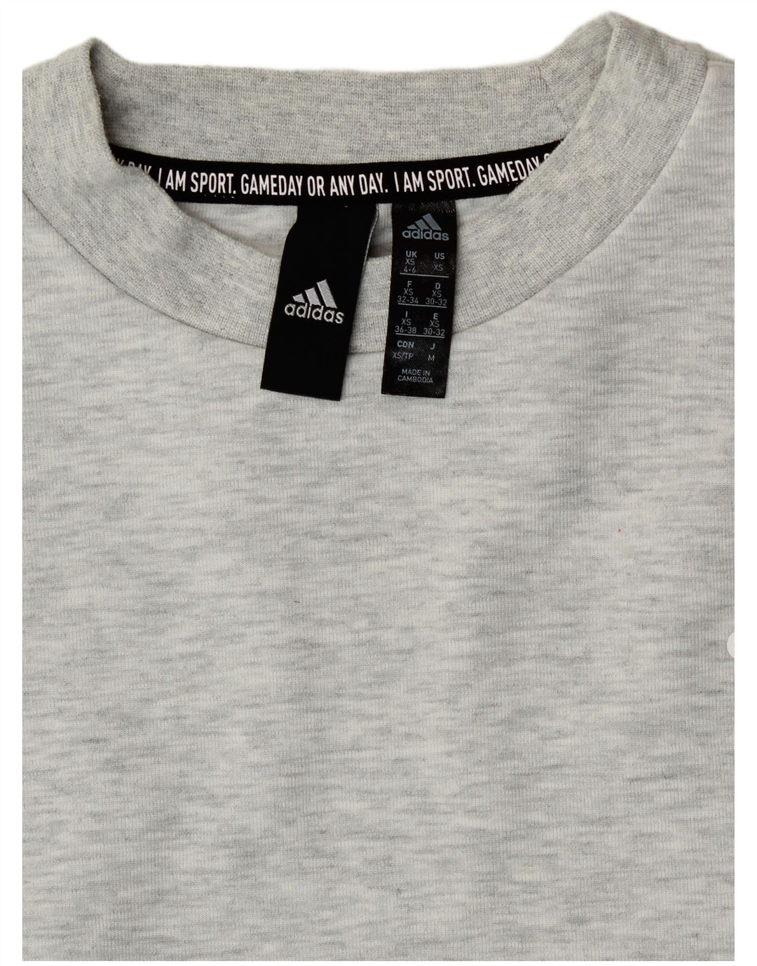 Pulover adidas Crop oversized pentru femei UK 4/6 XS bumbac gri