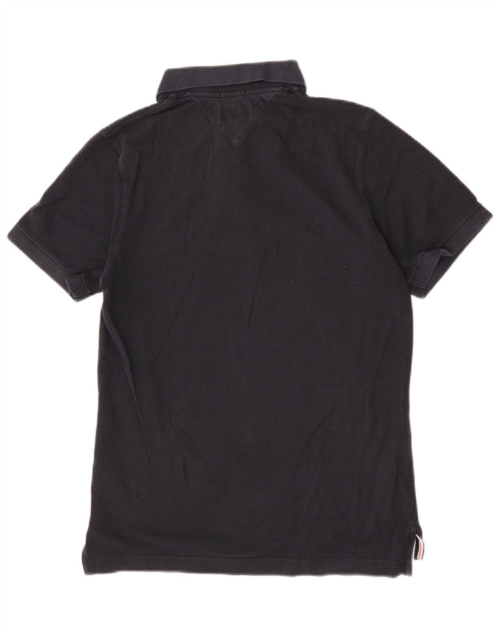 Tricou polo Tommy Hilfiger pentru bărbați, bumbac mediu negru