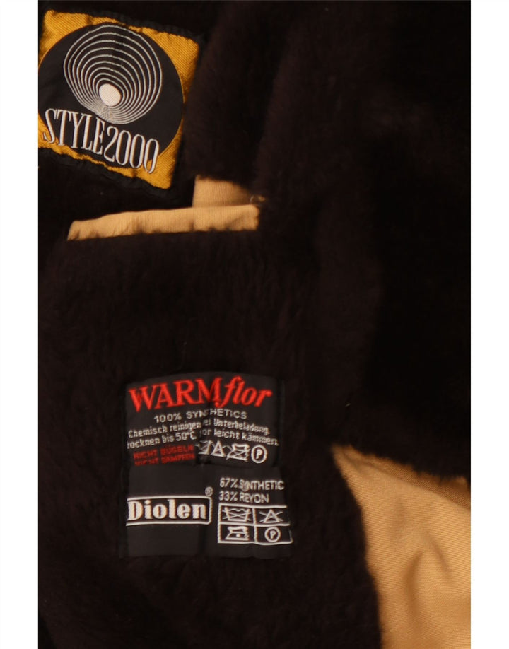 DIOLEN Palton pentru bărbați Sherpa dublu piept UK 38 Maro mediu sintetic