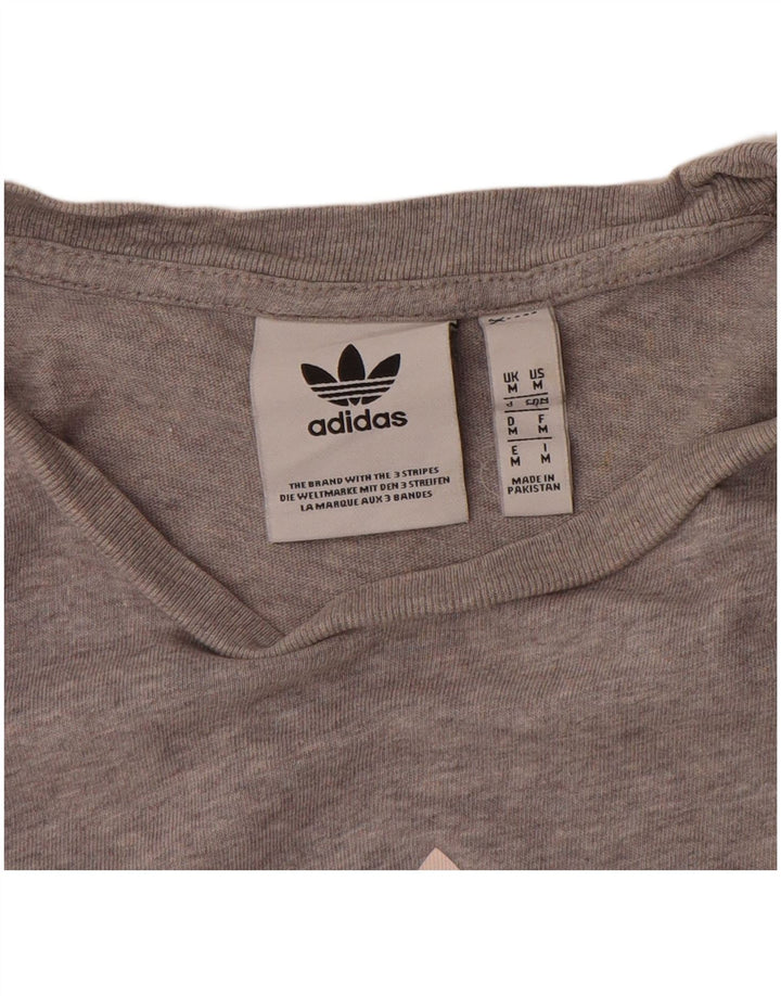 Tricou grafic ADIDAS pentru bărbați Top din bumbac gri mediu