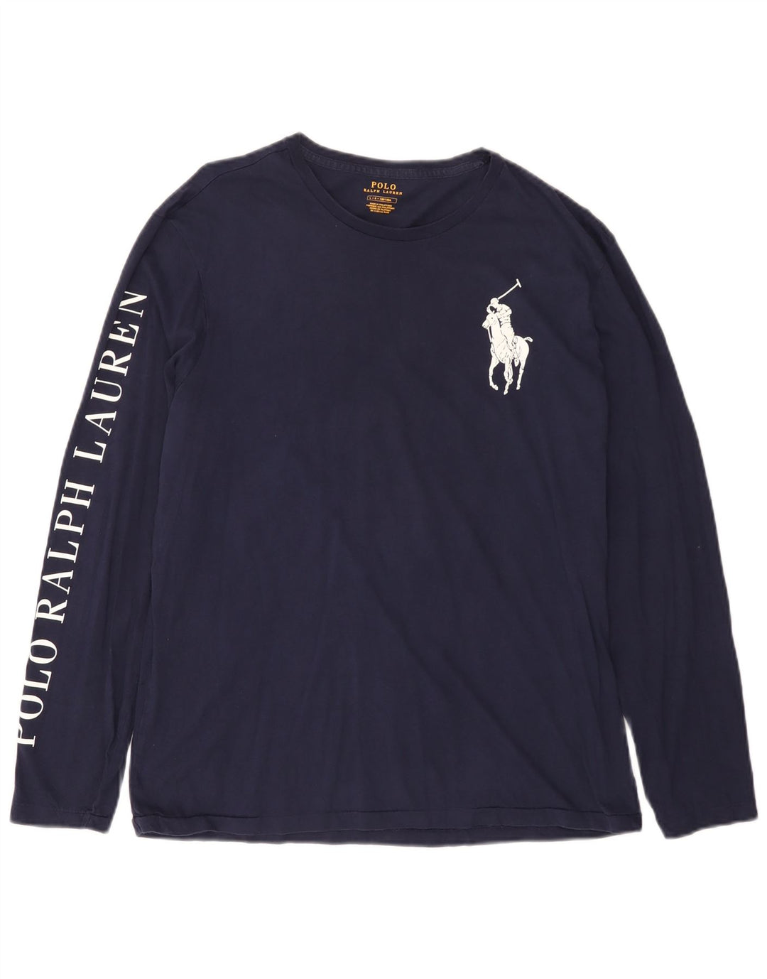 Polo Ralph Lauren Top grafic pentru bărbați cu mânecă lungă, mare, bleumarin