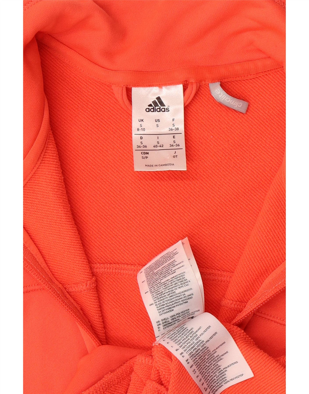 Jachetă de trening Climalite ADIDAS pentru femei UK 8/10 portocaliu mic