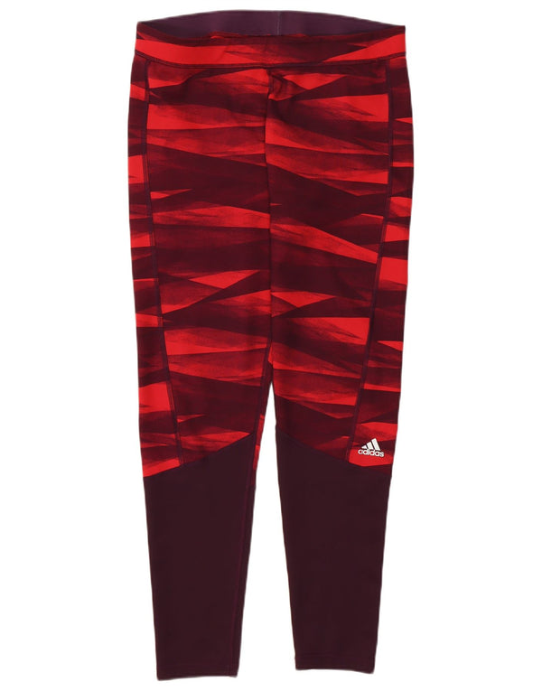 Leggings Climalite Adidas pentru femei Marea Britanie 16/18 Lung Burgundy Geometric