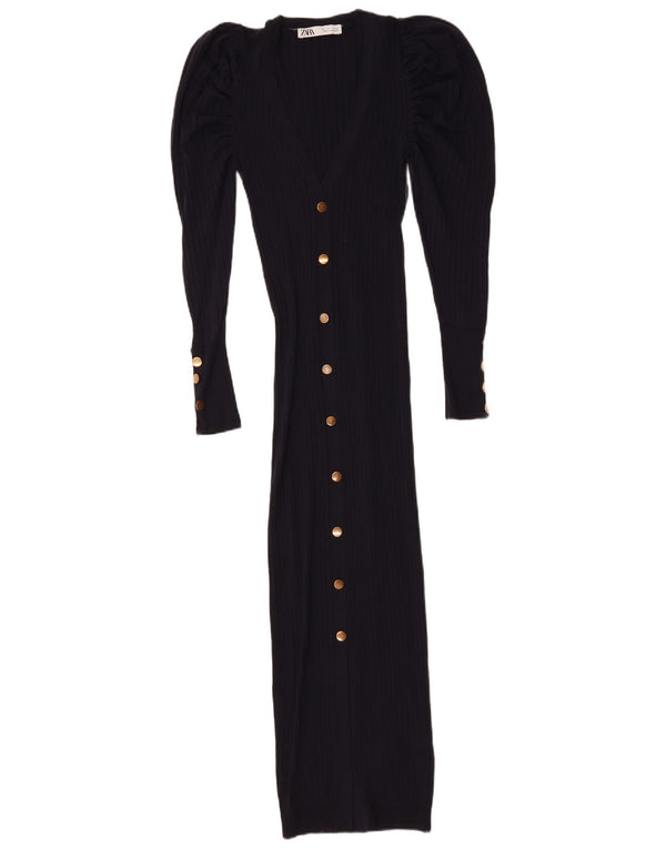 Rochie Bodycon din tricot pentru femei Zara UK 14 mare, bleumarin, viscoză