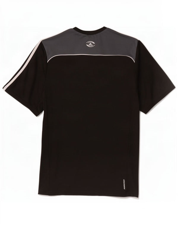 Adidas Mens Climacool T-Shirt Top UK 48/50 XL Black Colourblock Polyester