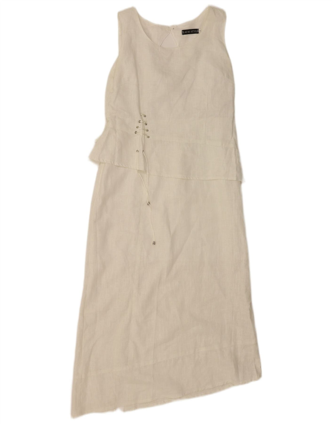 Rochie asimetrică fără mâneci vintage pentru femei IT 44 in alb mediu