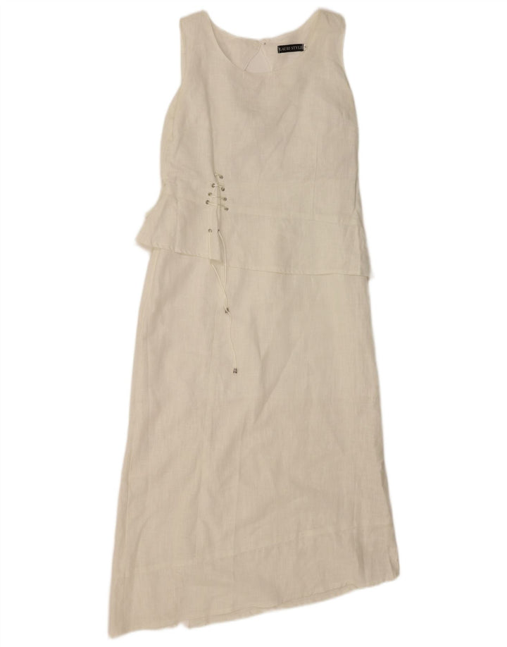 Rochie asimetrică fără mâneci vintage pentru femei IT 44 in alb mediu