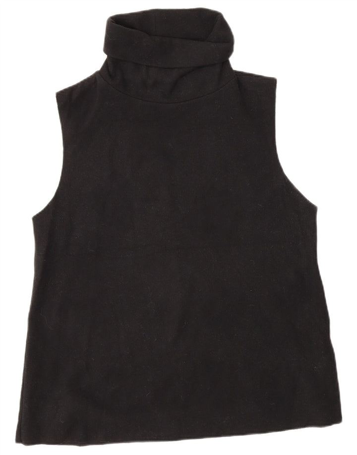 Vestă Zara pentru femei cu gât rulat, UK 12, bumbac mediu negru