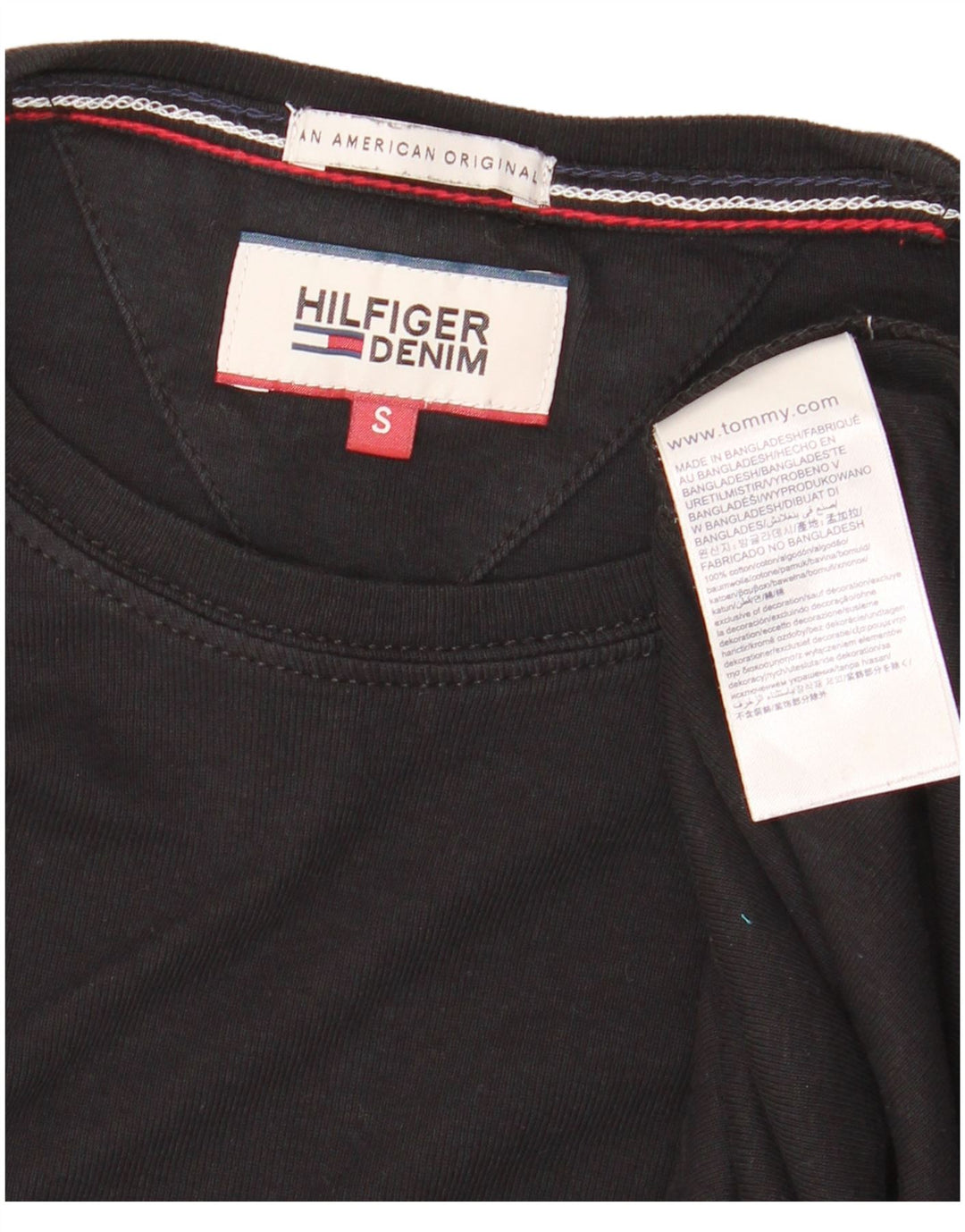 TOMMY HILFIGER Top pentru bărbați cu mânecă lungă din bumbac negru mic