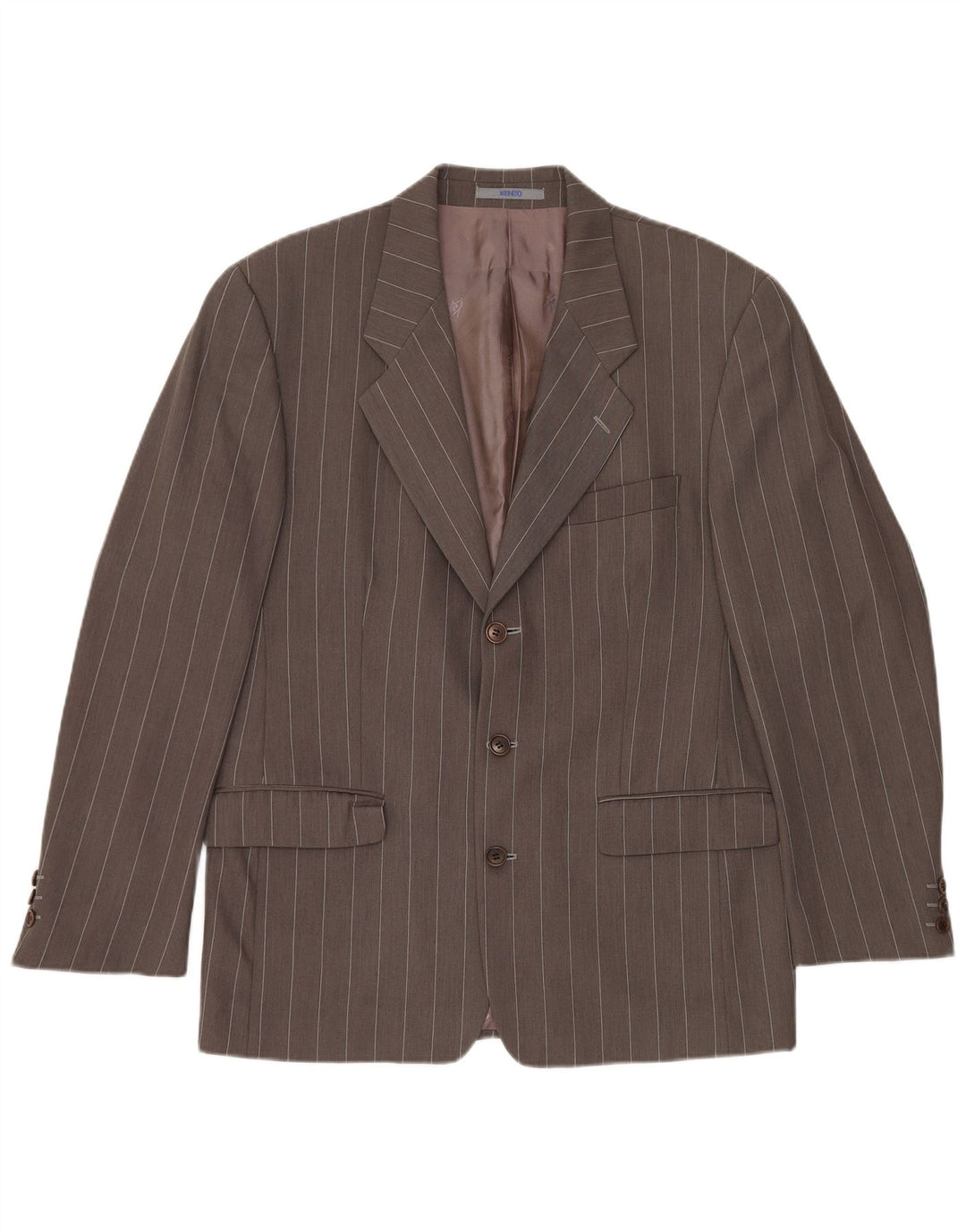 Jachetă pentru bărbați KENZO cu 3 nasturi IT 50 Lână mare, gri cu dungi