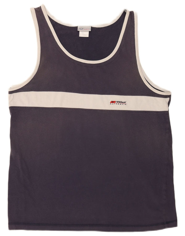 Vestă pentru bărbați Reebok XL, albastru, bumbac color bloc
