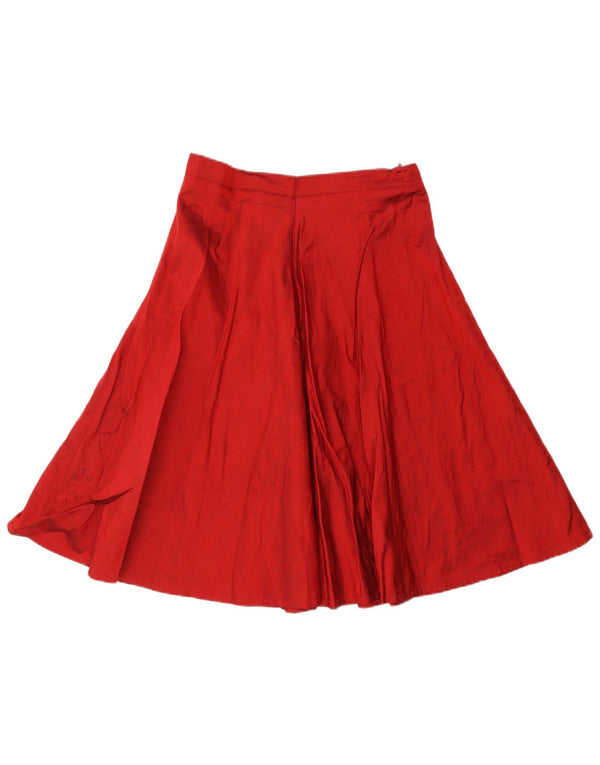 Fusta evazată Midi cu talie înaltă pentru femei Vintage IT 40 Small W26 Red