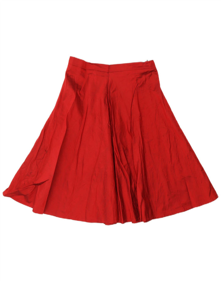 Fusta evazată Midi cu talie înaltă pentru femei Vintage IT 40 Small W26 Red