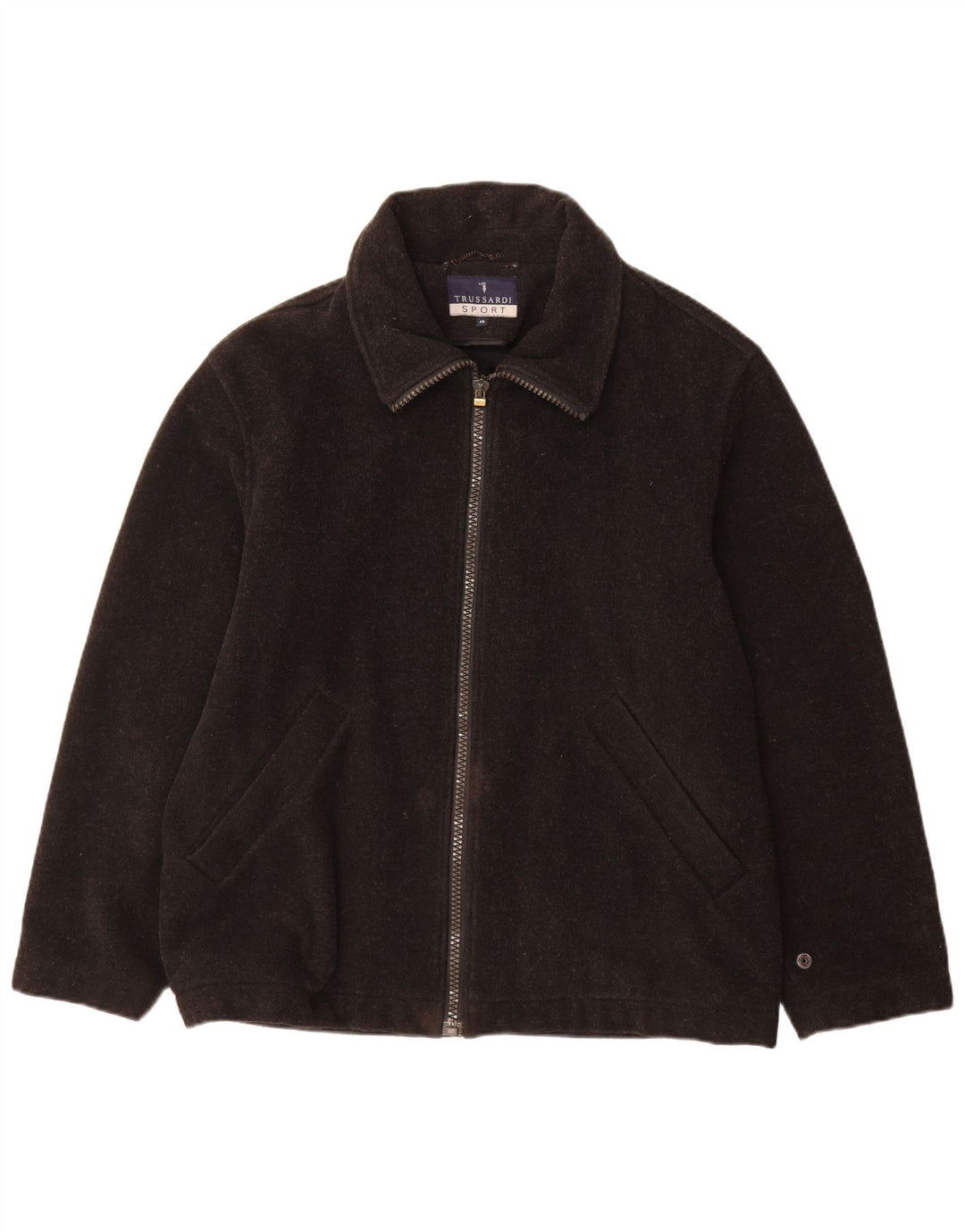 Jachetă de vânt pentru bărbați Trussardi Loose Fit IT 46 Lână neagră mică