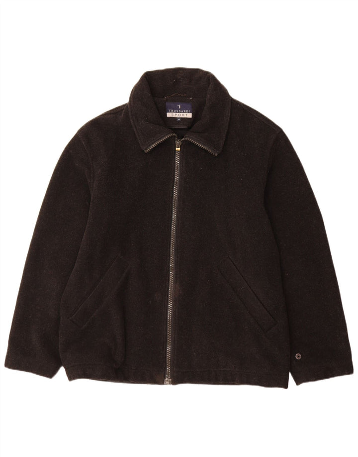 Jachetă de vânt pentru bărbați Trussardi Loose Fit IT 46 Lână neagră mică
