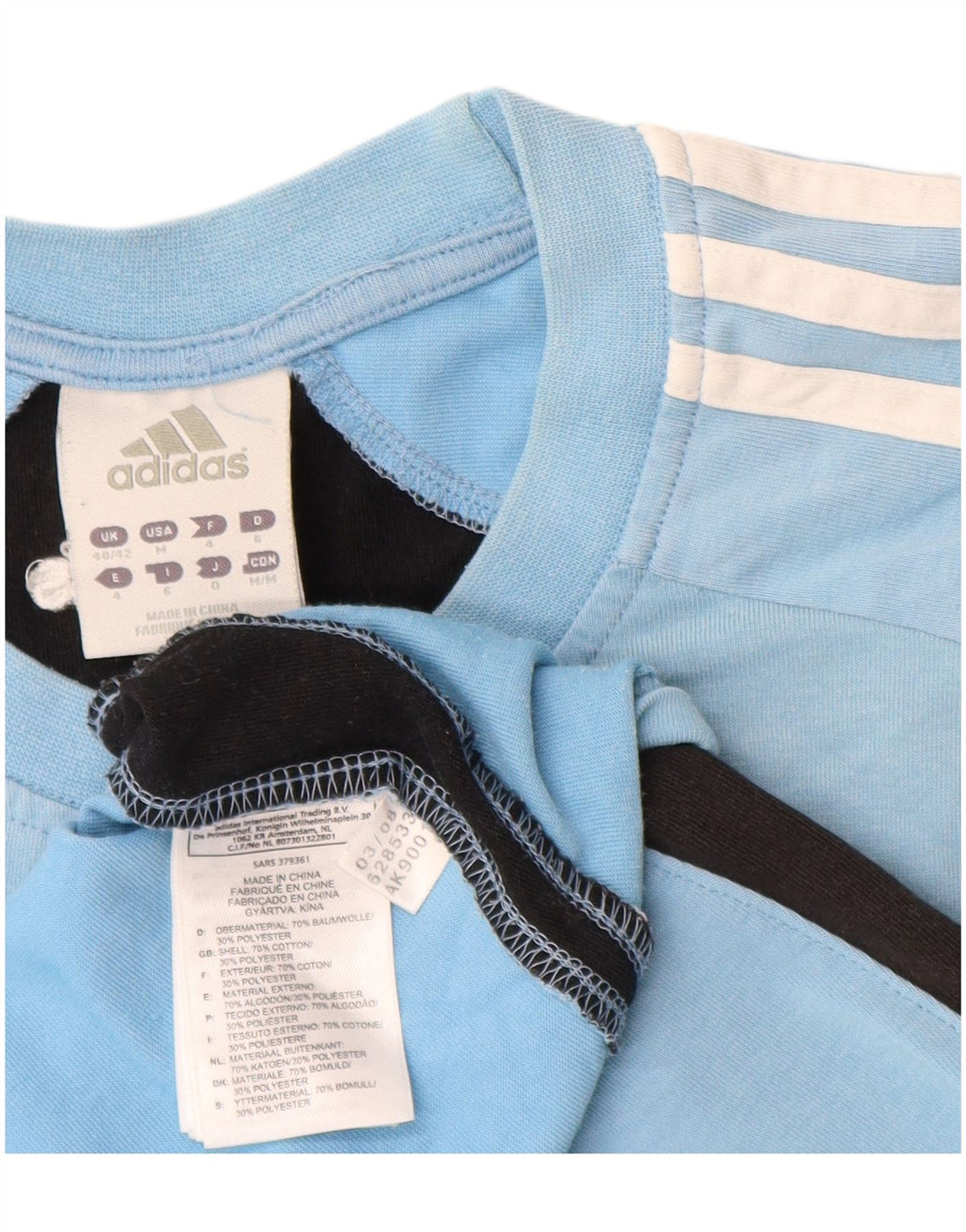 Tricou ADIDAS Climalite pentru bărbați, Marea Britanie 40/42, bumbac color bloc, albastru mediu