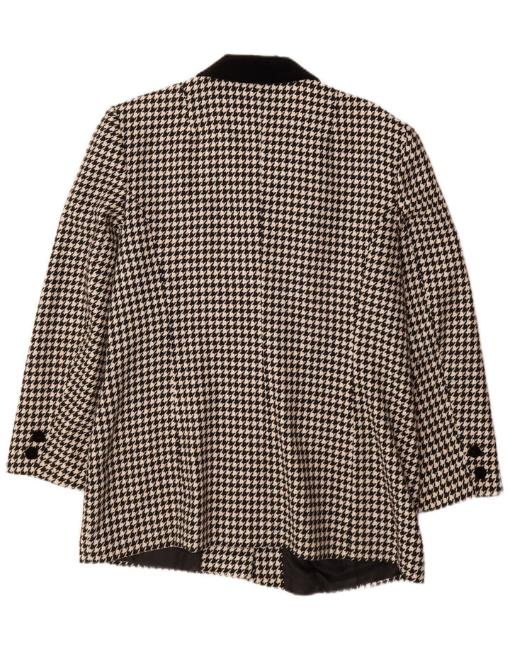 Jachetă vintage pentru femei cu 3 nasturi EU 44 XL picior de găin negru