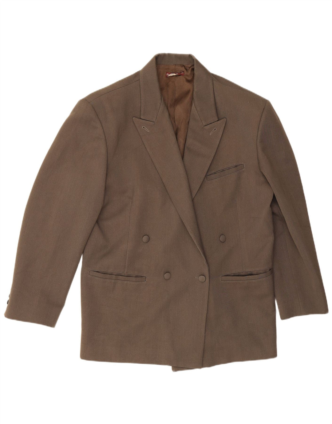 Jachetă vintage pentru bărbați cu două piepturi IT 52 XL poliester maro