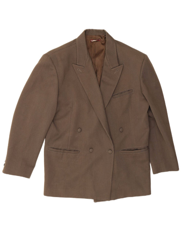 Jachetă vintage pentru bărbați cu două piepturi IT 52 XL poliester maro