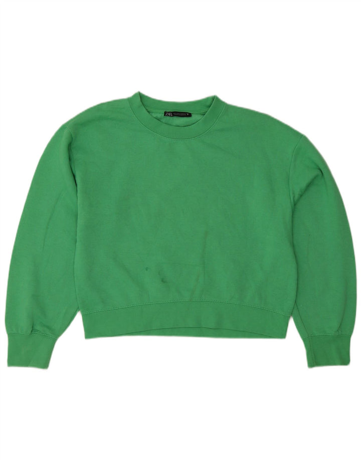 Pulover pentru femei Zara, cu croiala relaxată, UK 10 Poliester verde mic