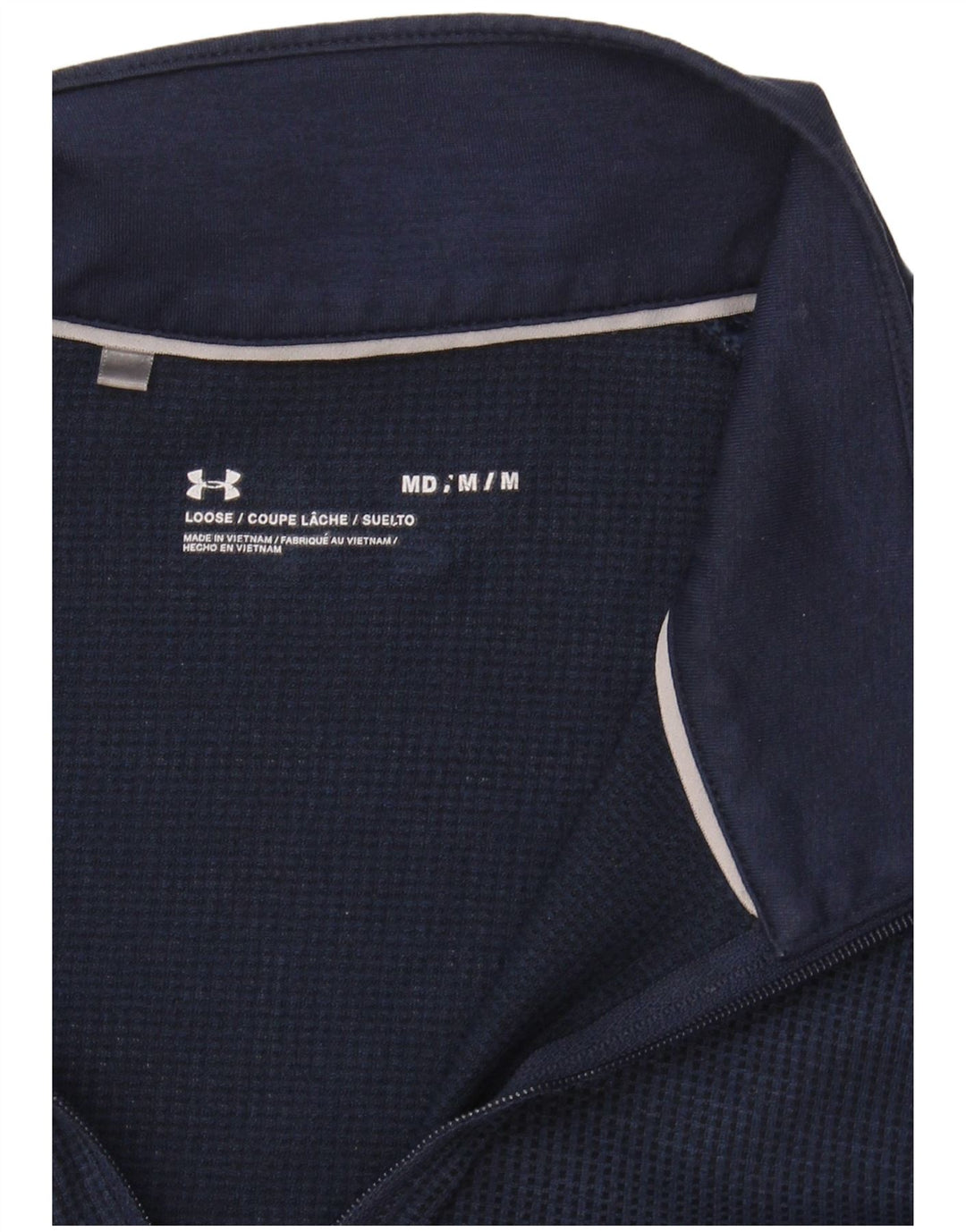UNDER ARMOUR Mens Zip Neck Pullover Tracksuit Top Medium Navy Blue