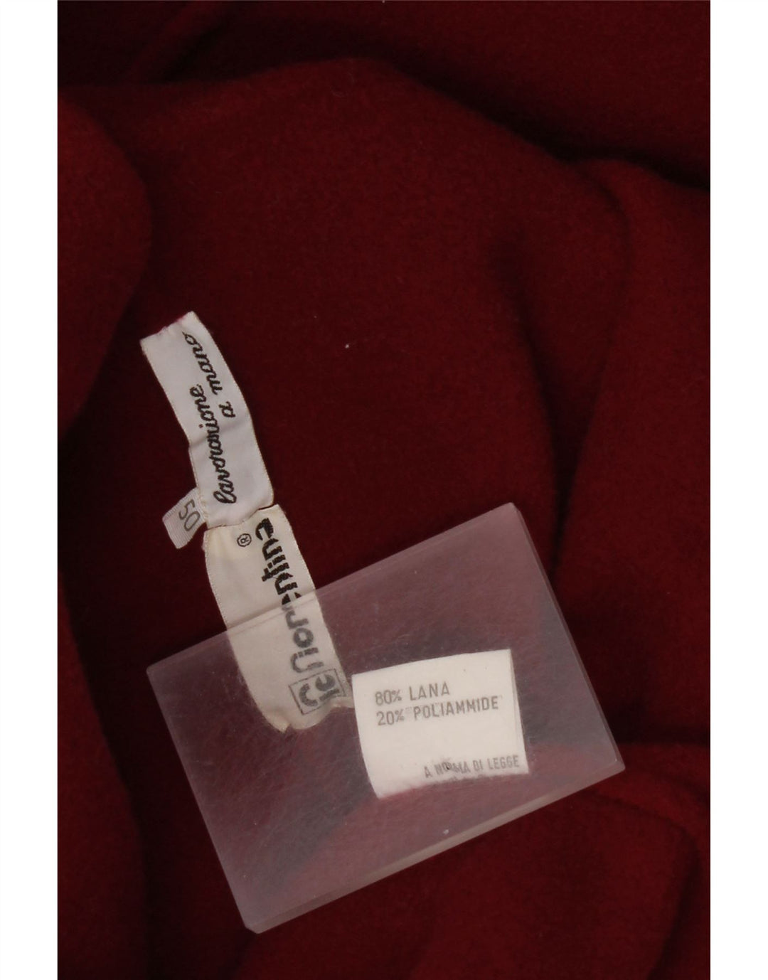 Palton supradimensionat pentru femei Vintage IT 50 XL Lână roșie