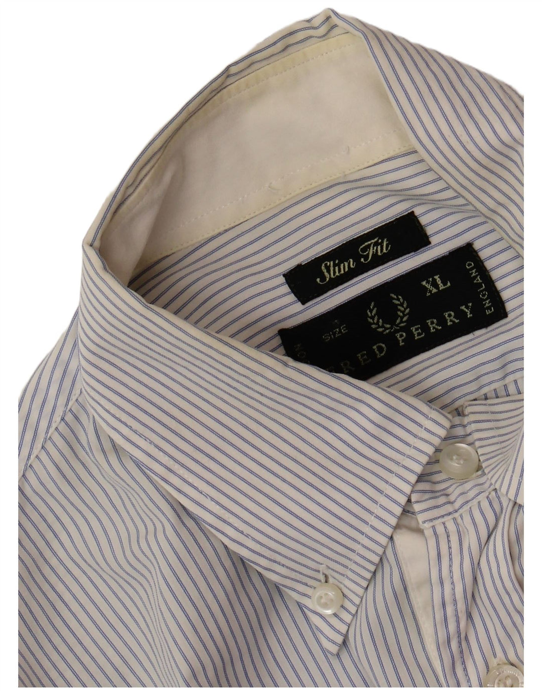 Cămașă pentru bărbați FRED PERRY Slim Fit XL, albastru, cu dungi