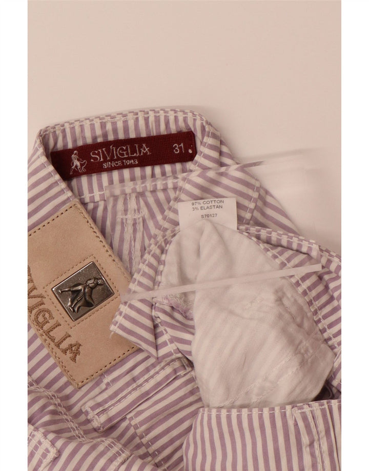 SIVIGLIA Pantaloni Drepți Casual Femei L31 L33 Bumbac cu dungi mov