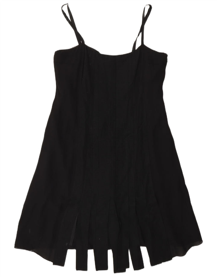Fenn Wright Manson Rochie A-Line pentru femei UK 16 Mare Neagră Mătase