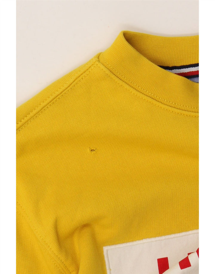 Hanorac grafic pentru bărbați Tommy Hilfiger Pulover din bumbac galben mediu